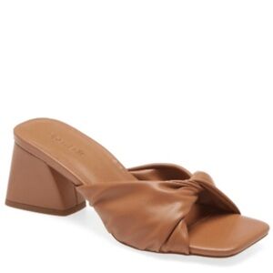 Open Edit Nordstroms Cora Tan Twisted heel slide sandal women size 6, 9, 9.5, 10